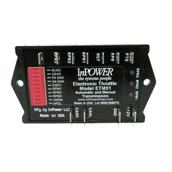 InPOWER ETM51 Owner's Manual