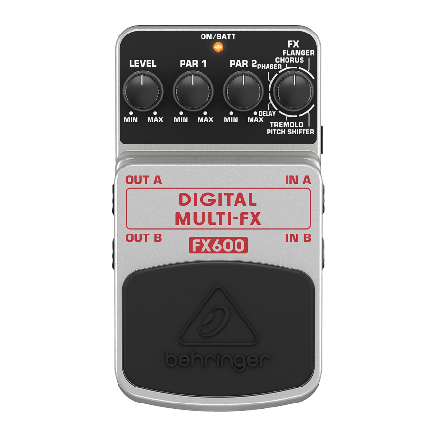 Behringer FX600 Manual