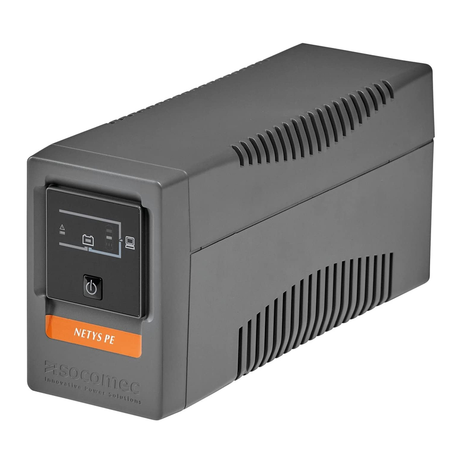 socomec NETYS PE Installation And Operating Manual