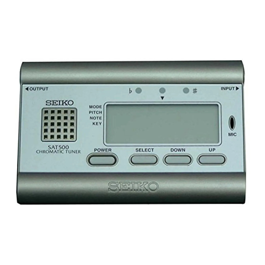 Seiko SAT500 - Chromatic Tuner Manual
