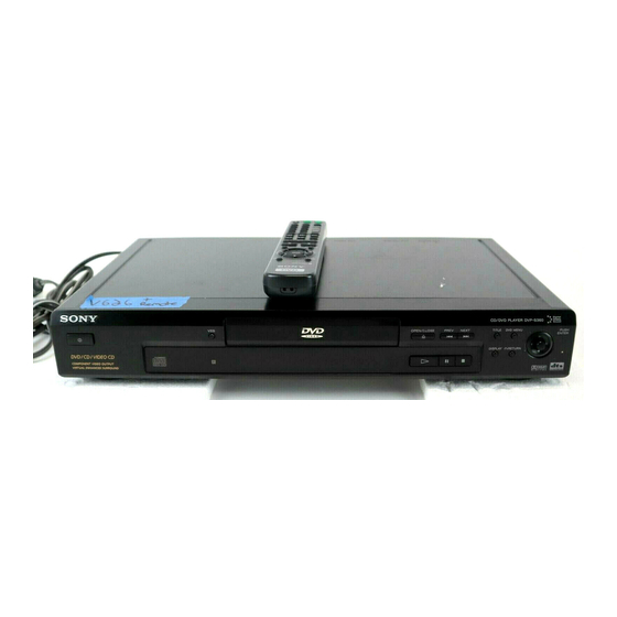 Sony DVP-S360 Operating Instructions (CD/DVD Component) Operating Instructions Manual
