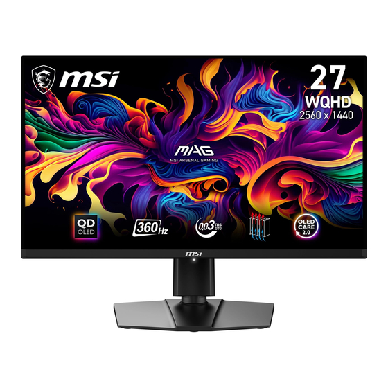MSI MAG 321UPX QD-OLED (3DD3) User Manual