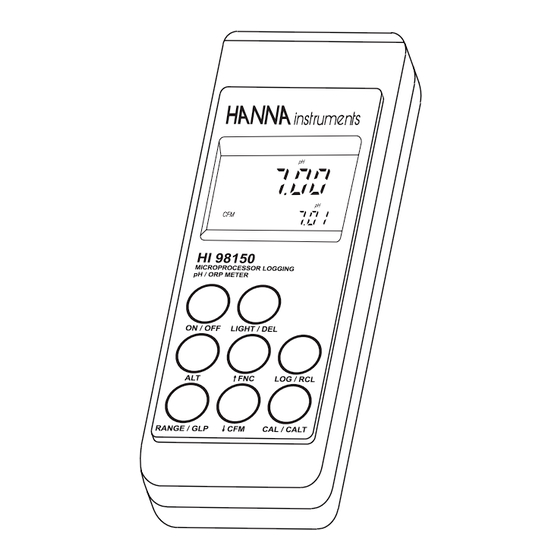 Hanna Instruments HI 98150 Instruction Manual