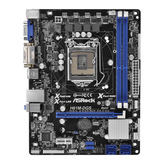 ASROCK H61M-DGS Quick Installation Manual