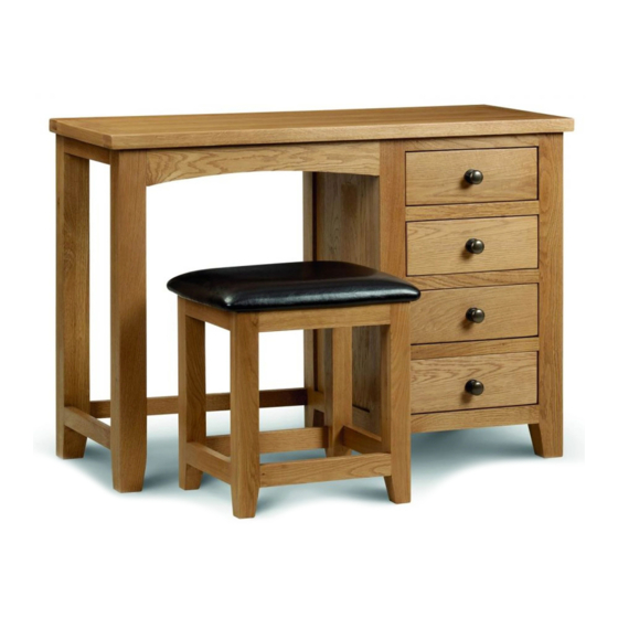 Julian Bowen Limited Pickwick Single Pedestal Dressing Table Assembly Instructions Manual