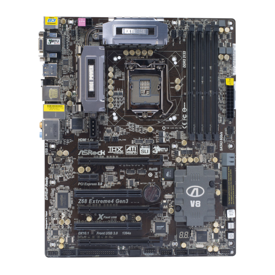 ASROCK Z68 Extreme4 Gen3 Quick Installation Manual