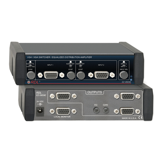 RDL EZ-VM24E Installation And Operation Manual