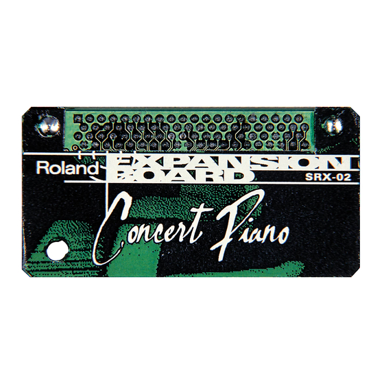 Roland Concert Piano SRX-02 Manuals