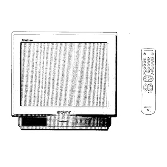 Sony TRINITRON KV-M2170A Service Manual