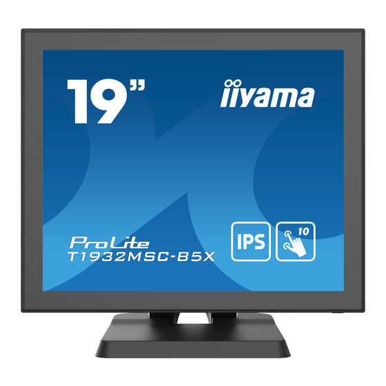 Iiyama ProLite T1932MSC-B5 Series Monitor Manuals