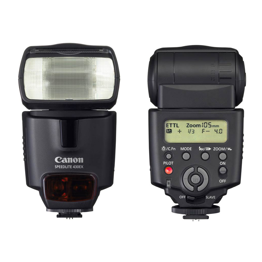 Canon 430EX - Speedlite II - Hot-shoe clip-on Flash Manuals
