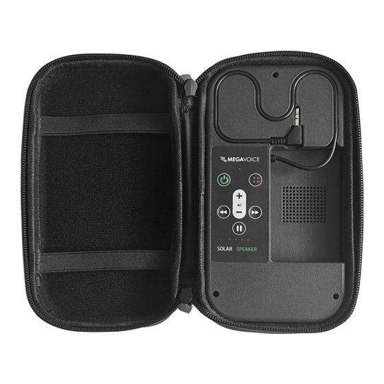 Megavoice Solar Speaker Quick Start Manual