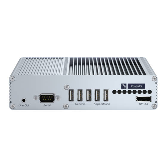 G&D VisionXS-C-DP-UHR Installation And Operation Manual