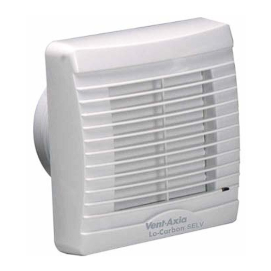 Vent-Axia VA100/SELV Installation And Wiring Instructions