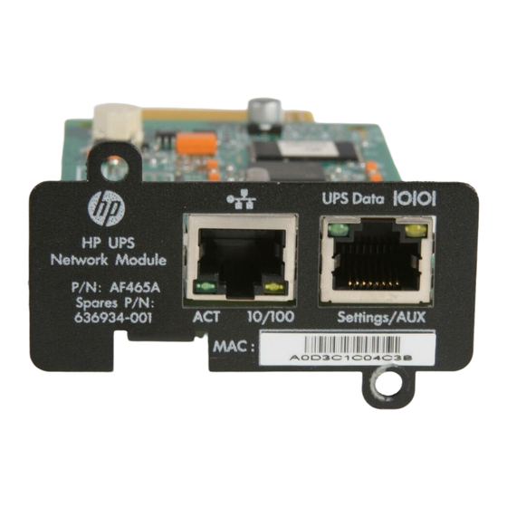 HP UPS Network Module User Manual