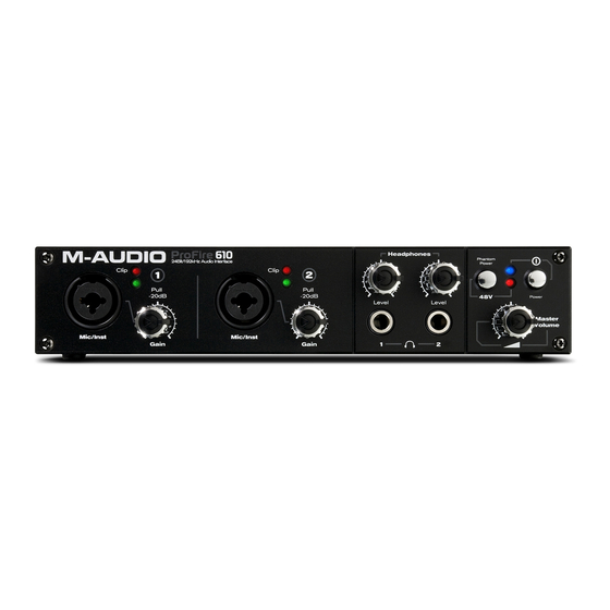 Avid Technology M-Audio ProFire 610 Quick Start Manual