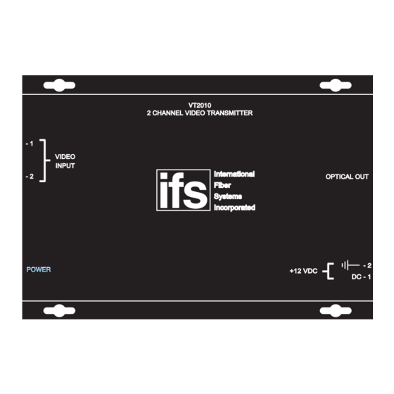 UTC Fire and Security interlogix VT2010 Installation & Operation Instructions