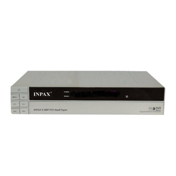 User Manuals: Inpax X-2007 FTA Receiver