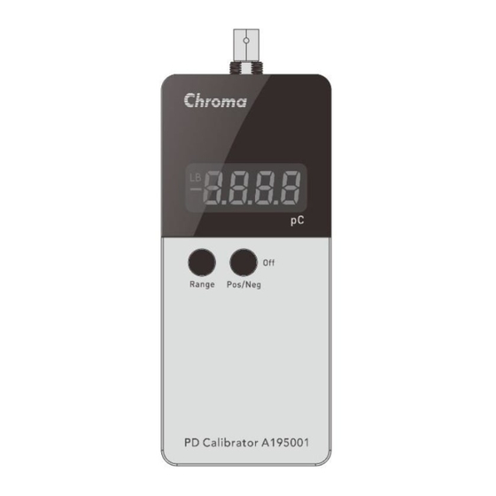 User Manuals: Chroma A195001 Discharge Calibration