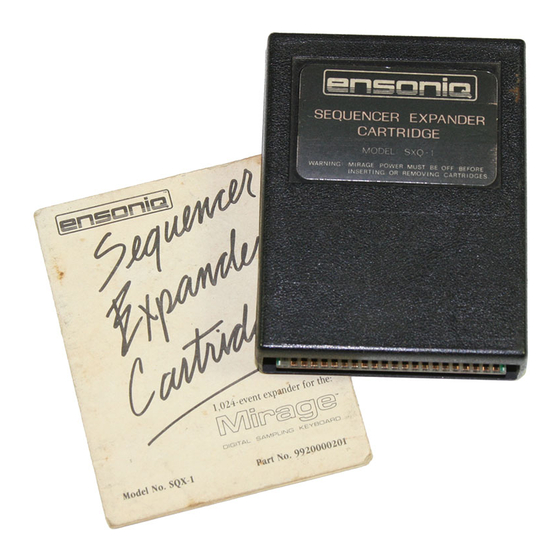ENSONIQ SQX-1 Operating Instructions