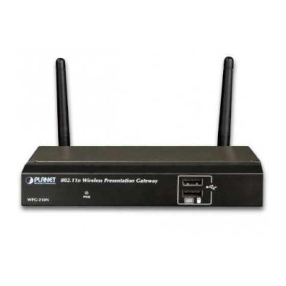 Planet WPG-210N Quick Installation Manual
