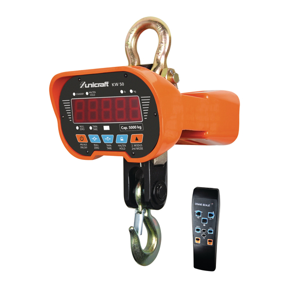 unicraft KW 50 Crane Scale Manuals