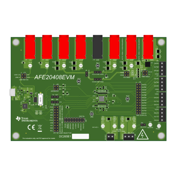 Texas Instruments AFE20408EVM User Manual