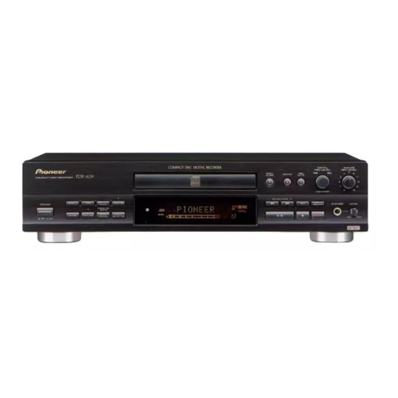 Pioneer PDR-609 CD Recorder Manuals