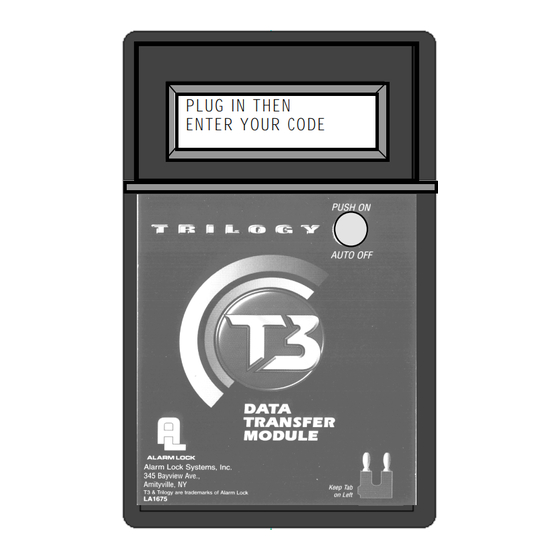 Alarm Lock PDL3000 series Programming Instructions Manual