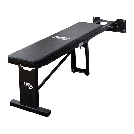 PRx Performance Profile Incline Folding Bench Quick Start Manual