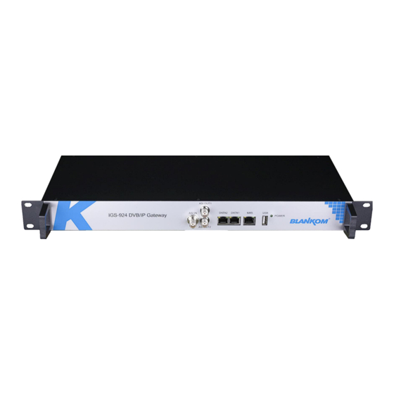 Irenis BLANKOM IGS-924 Tuner IP Gateway Manuals