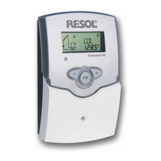 Resol DeltaSol BS/3 Mounting Connection Application Examples Operation Troubleshooting