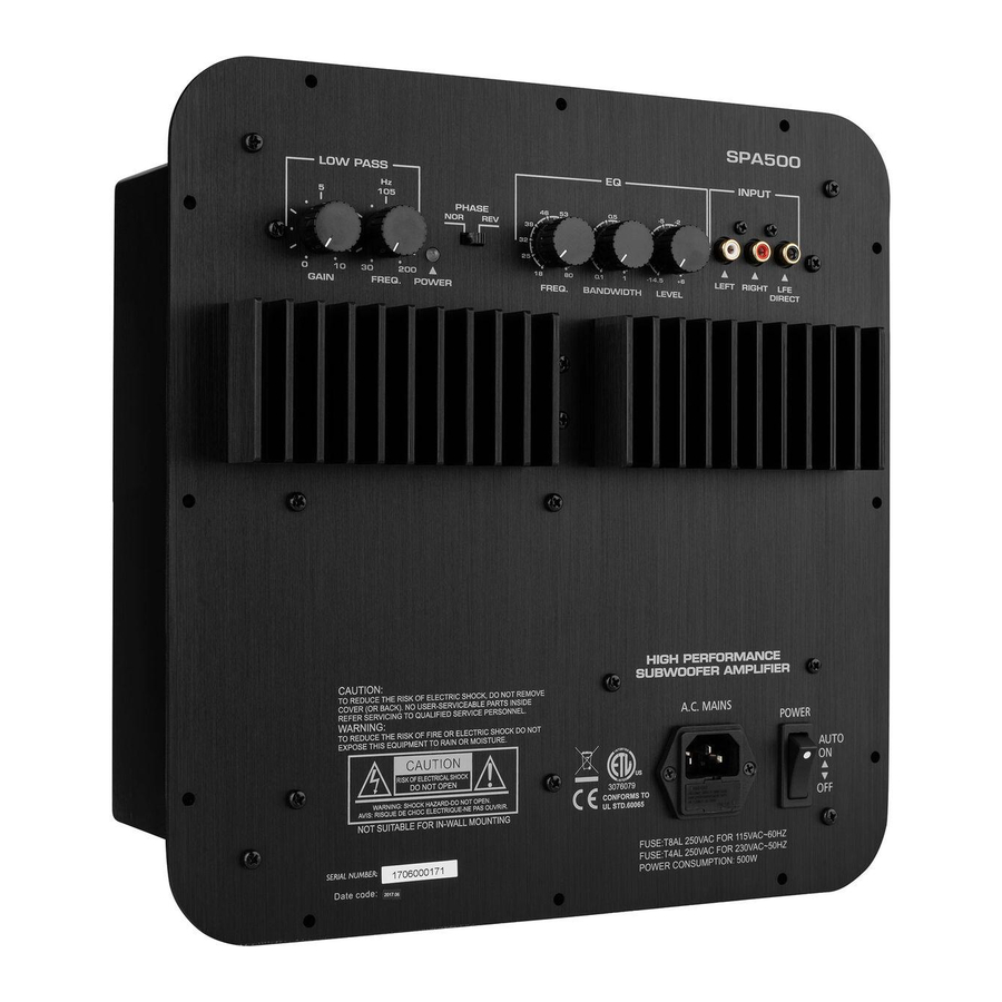 DaytonAudio SPA500 User Manual