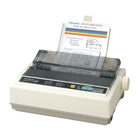 Panasonic KX P2130 - KX-P 2130 Color Dot-matrix Printer Manuals