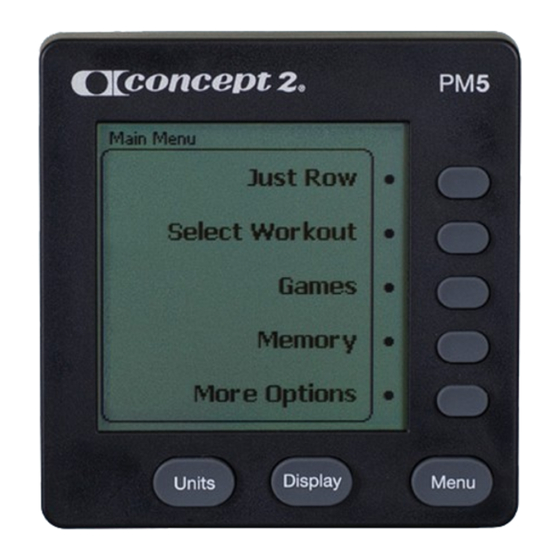 concept 2 PM5 Quick Start Manual