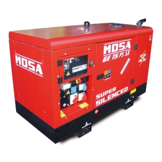 Mosa GE 15 PS SX Use And Maintenance Manual