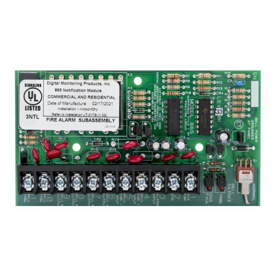 DMP Electronics 865 Installation Manual