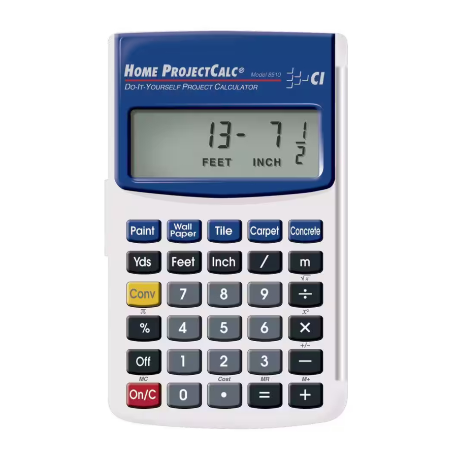 Calculated Industries Home ProjectCalc 8510 Manual