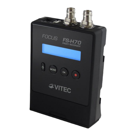 Vitec Multimedia FOCUS FS-H70 Frequently Asked Questions Manual