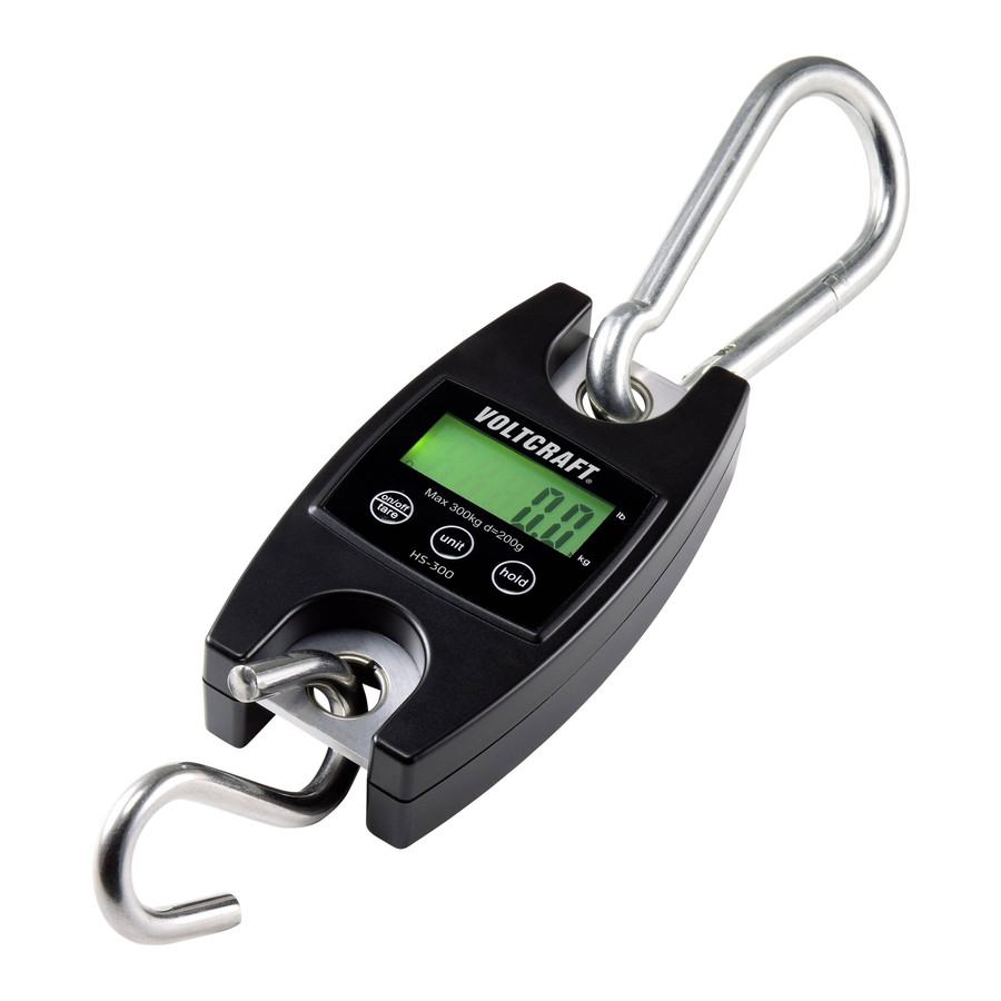 VOLTCRAFT HS-100, HS-300 - Hanging Scale Manual