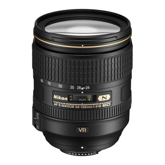 NIKON AF-S NIKKOR 24-120MM F/4G ED VR MANUAL Pdf Download | ManualsLib