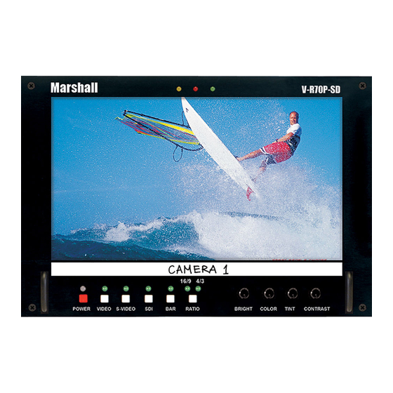 Marshall Electronics TFT-MegaPixel Monitor V-R70P-SD User Manual