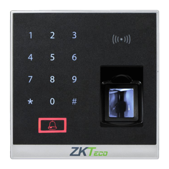 ZKTECO X8-BT USER MANUAL Pdf Download | ManualsLib