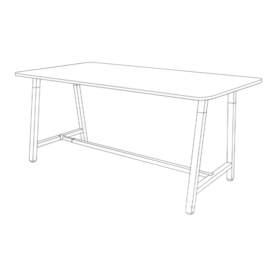 Jason.L Quadro Wood A leg Counter table Radius Corners Assembly Instructions Manual