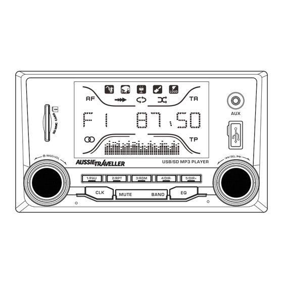 Aussie Traveller DOUBLE DIN MECHLESS AUDIO HEAD UNIT User Manual