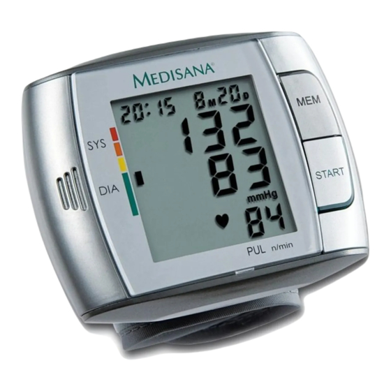 Medisana HGC Blood Pressure Monitor Manuals