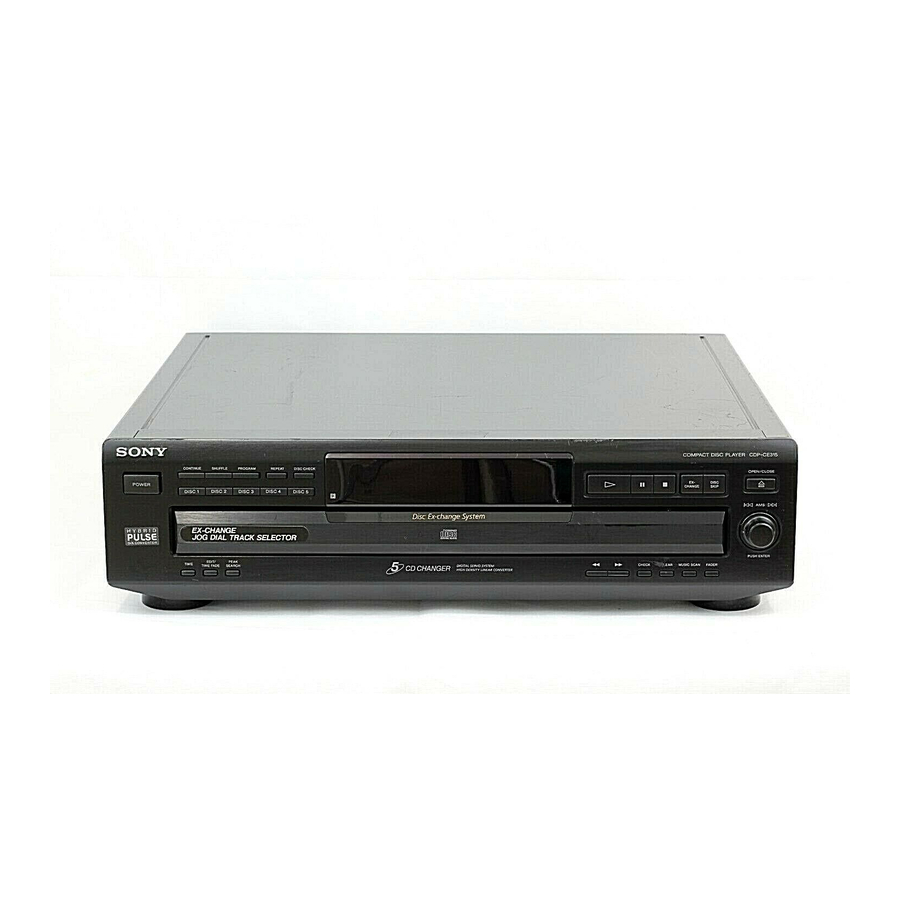 Sony CDP-CE215 - 5 Disc Cd Changer Manuals