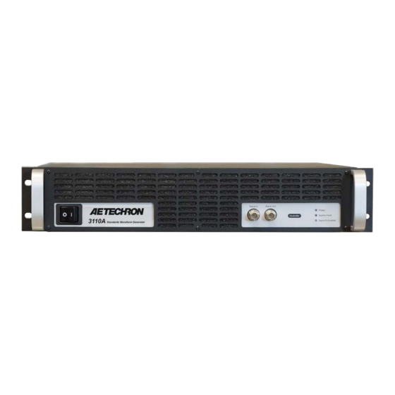 Aetechron 3110A Quick Start Manual