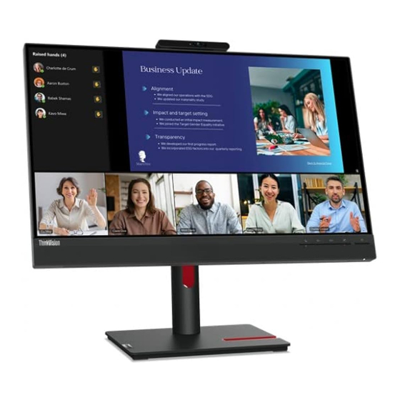 User Manuals: Lenovo ThinkVision T24v-30 Monitor Webcam