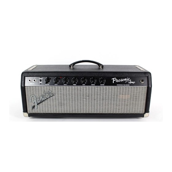 Fender Prosonic Instruction Manual